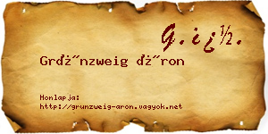 Grünzweig Áron névjegykártya